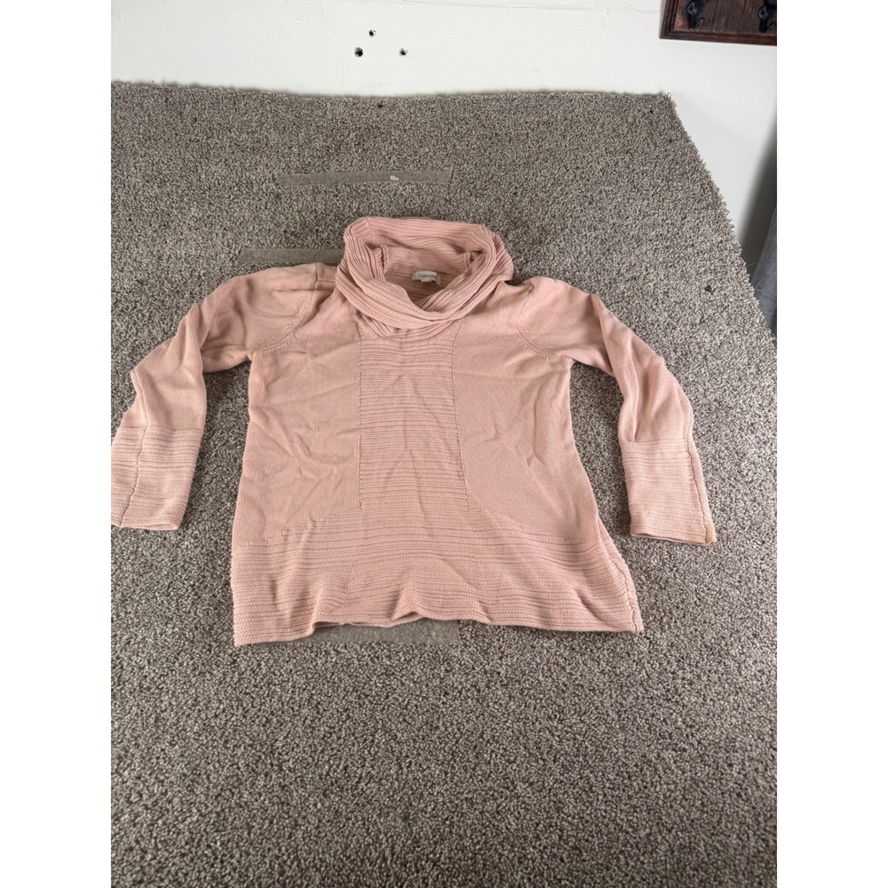 Calvin Klein Womens Blush Pink Cowl Neck Textured Knit Sweater Size M RN54163